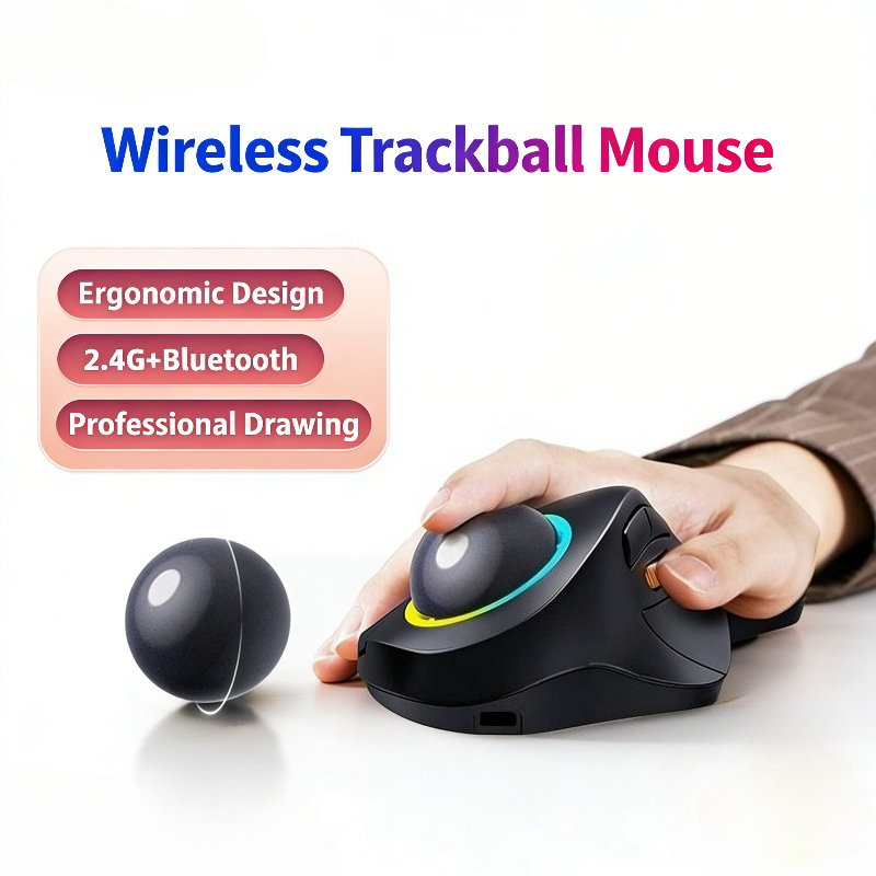 Mouse Trackball Nirkabel RGB E - Gaming Accessories Ipad ulasan dan harga