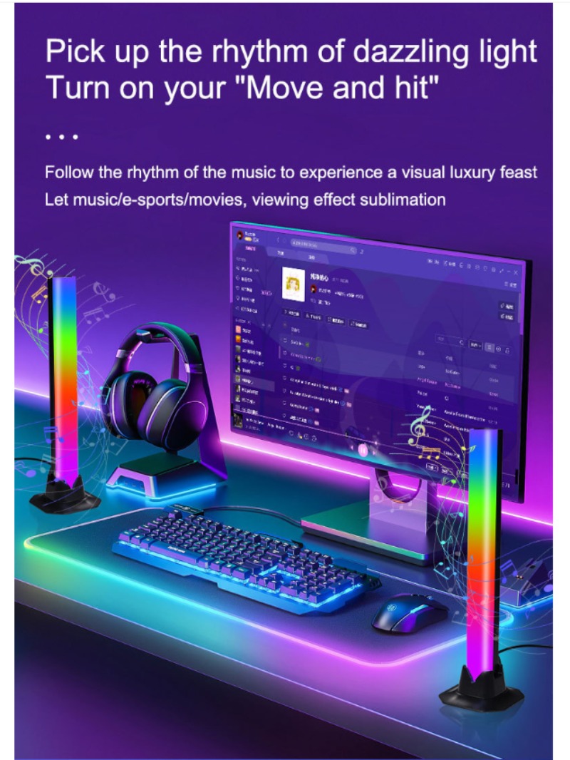 Lampu LED Sinkron Musik, Kontr - Essential Gaming Accessories ulasan dan harga